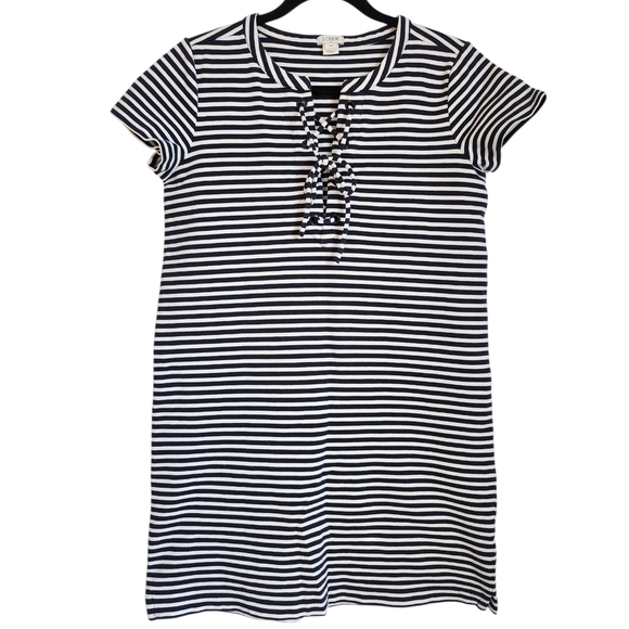 J. Crew Navy and White Striped Dress - Picture 1 of 3